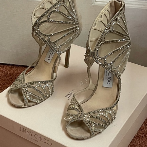 Jimmy Choo Swarovski Crystal Rhinestone Shoes size 6 (36.5) - Picture 2 of 7